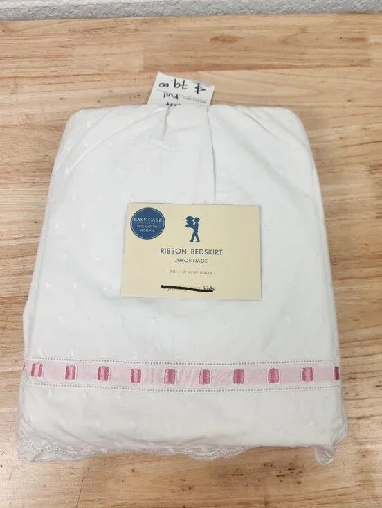 Pottery Barn Kids White Full Bed Skirt 13