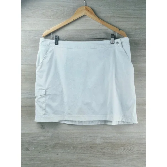 Columbia Skort Women 16 White Excellent Omni-Freeze Cargo Activewear