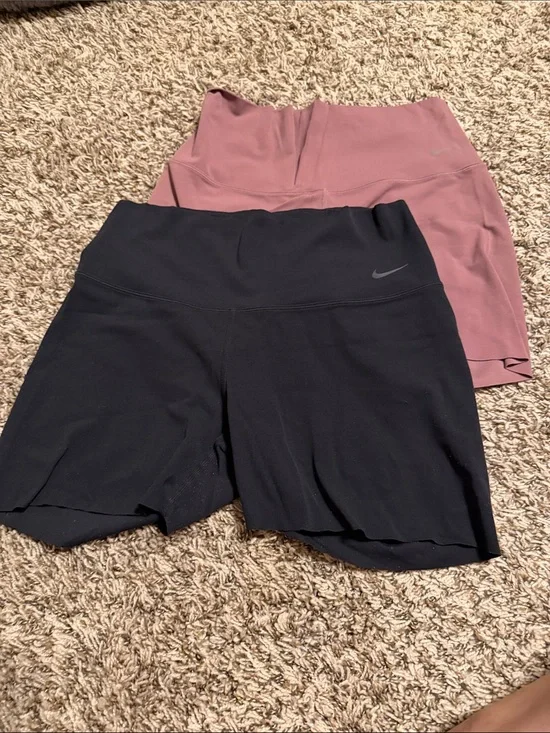 Women's Nike High-Waist Bike Shorts — Black and Mauve (2-Pack)