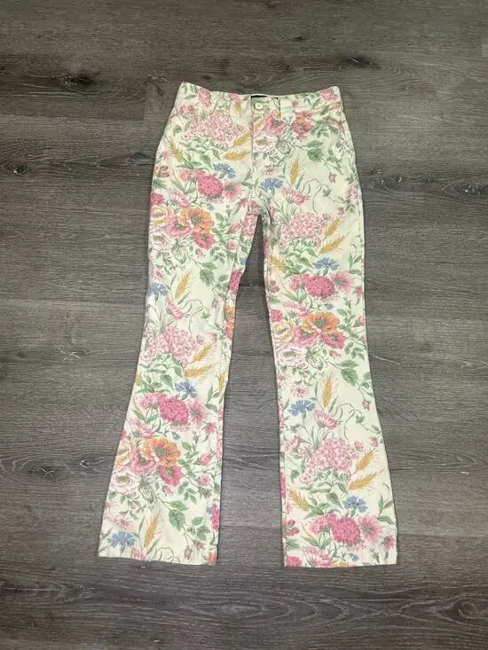 Vintage Ralph Lauren Girls Size 10 Floral Pants Cotton Pastel Wildflower Kidcore