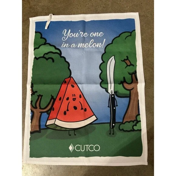 Cutco dish towel knives advertising promotional hang loop You’re One In A Melon