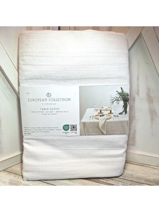 Thyme & Sage 60”X84” 100% Cotton Tablecloth European Collection Standard Turkey