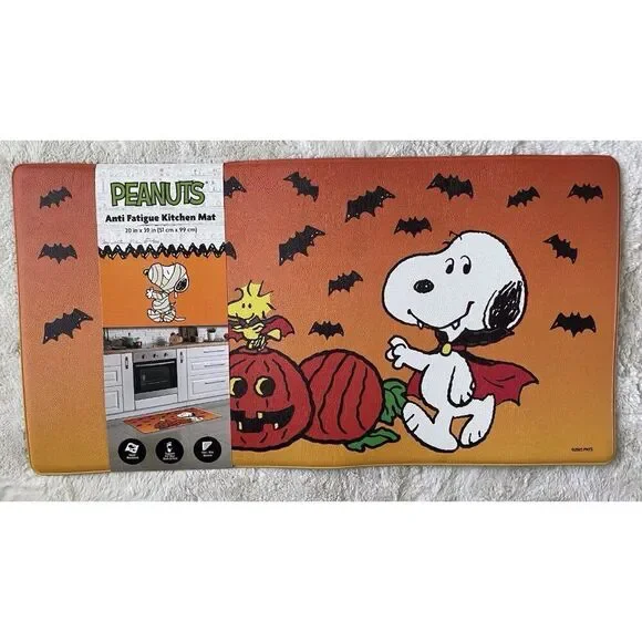 PEANUTS‎ Snoopy Vampire XL Anti-Fatigue Kitchen Mat 20” X 39” Halloween Bats NEW