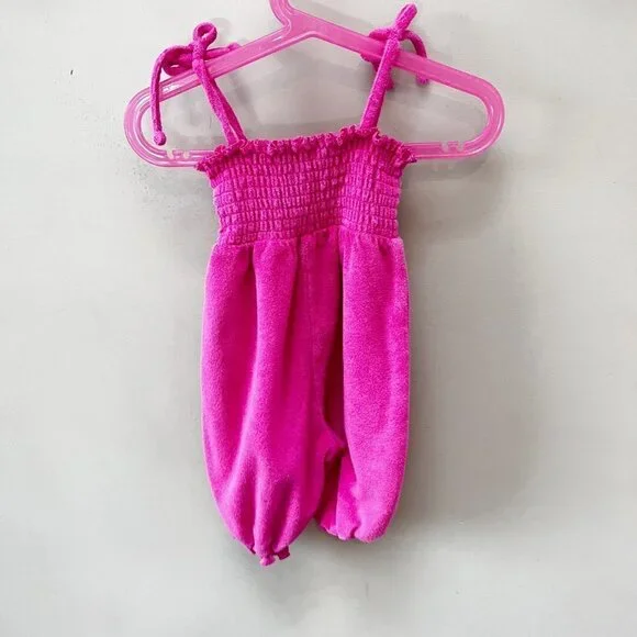 Ralph Lauren Hot Pink Terry Smocked Romper/Jumpsuit- Size 12‎ months