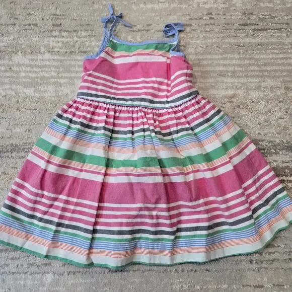 Ralph Lauren Striped Fit and Flare Spring Summer Dress Pink‎ Baby Girl 18 Month