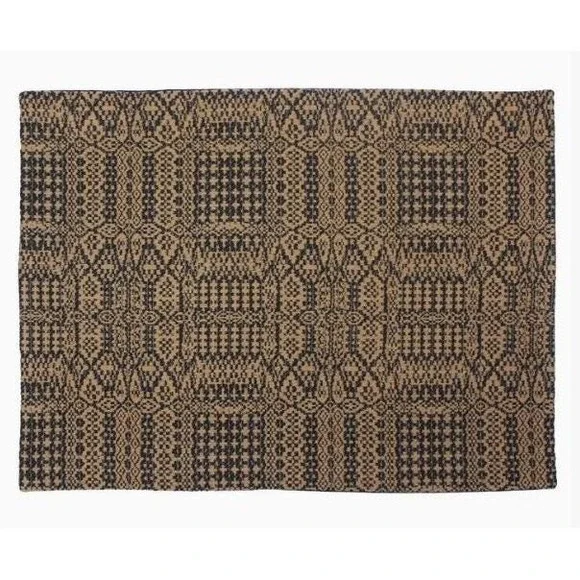 Primitive Colonial Birmingham Coverlet Black & Nutmeg Placemat 14x18