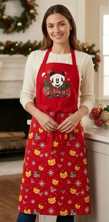 New❤️Disney Mickey Mouse Christmas Holiday Apron