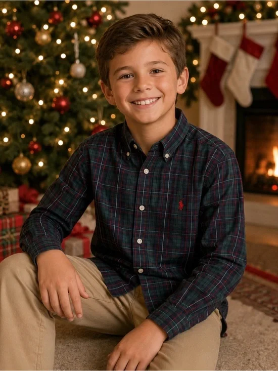Ralph Lauren Boys Plaid Button Down Shirt