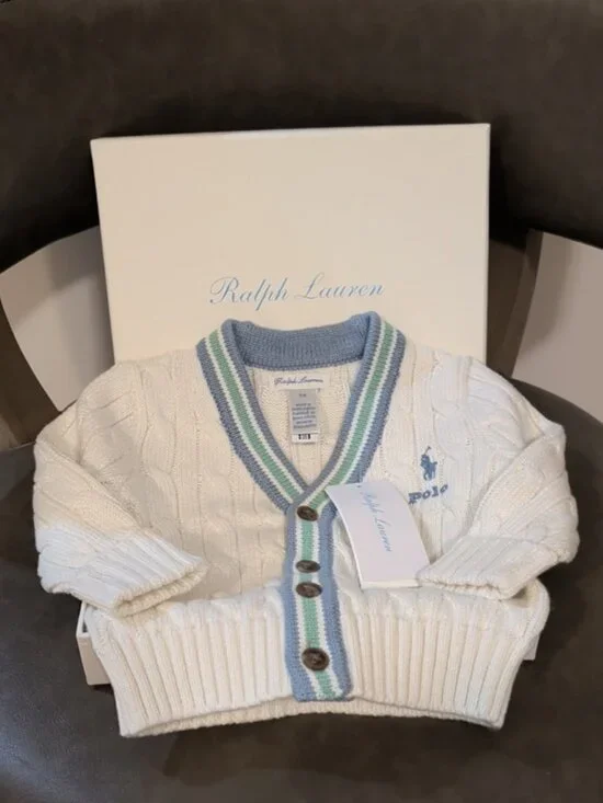 Ralph Lauren Baby Boys Cotton Cricket Cardigan ready for Gifting  New with Tags