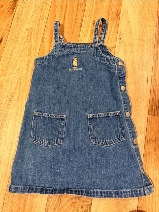 Ralph Lauren Blue Denim Pinafore Apron Dress