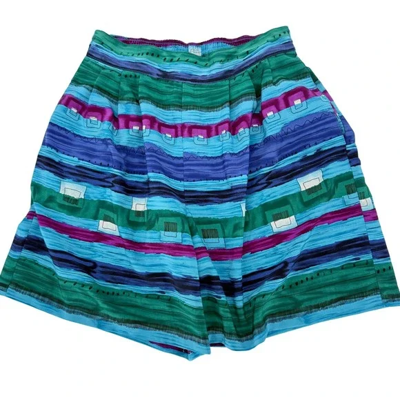 Vintage Retro Justin B Jones‎ High Waist Shorts Colorful Eclectic Size Large