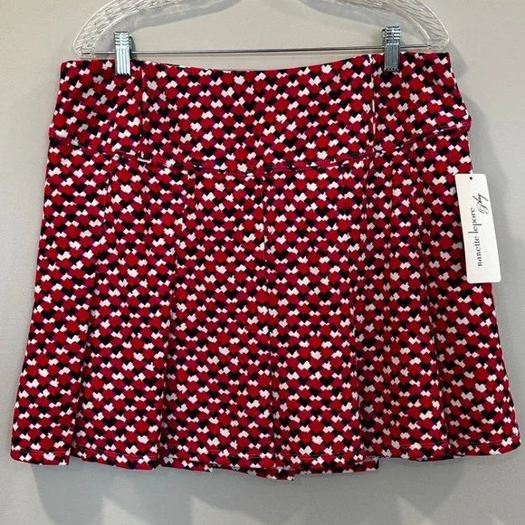 Nanette Lepore Athletic Skort Sz XL Geometric Print Pickleball Golf Tennis NEW
