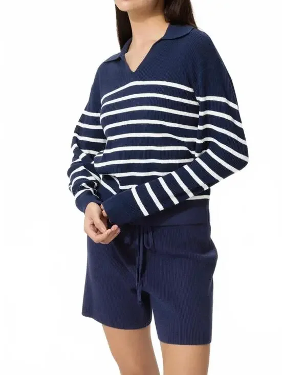 Uniqlo Washable Knit Ribbed Shorts NWT Navy Small