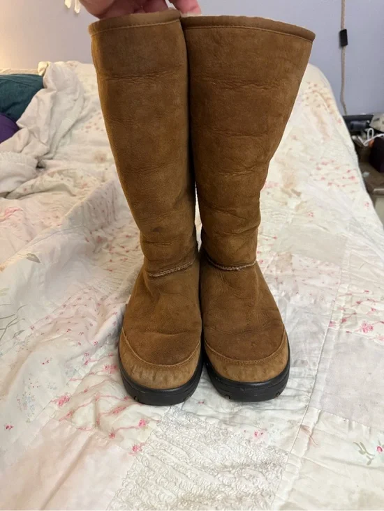 Authentic UGG Australia Ultimate Tall Braid Boots in Classic Chestnut