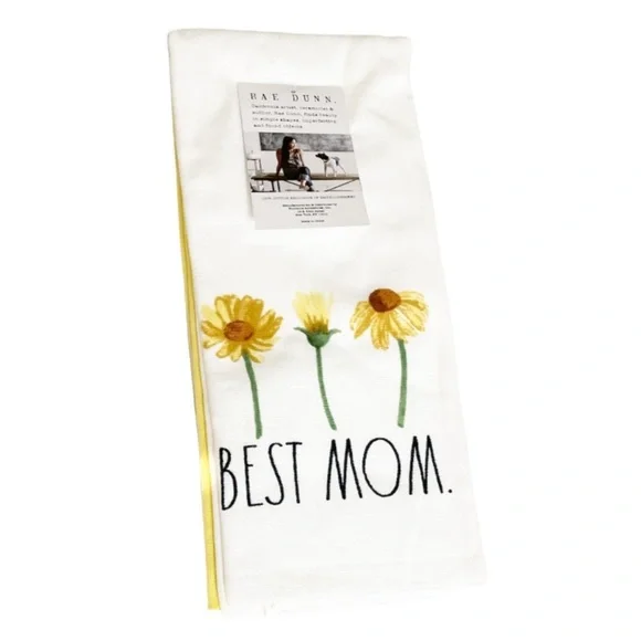 NEW Rae Dunn BEST MOM Set of 3 Kitchen Towels 🌼🌼🌼