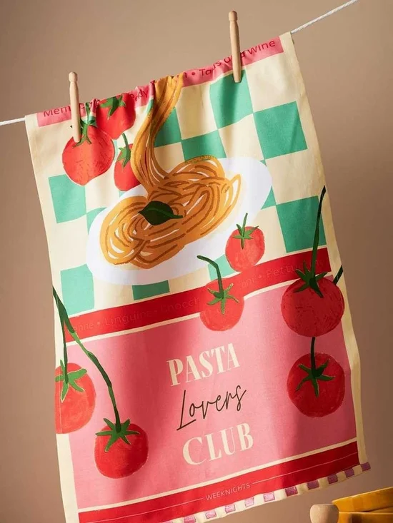 Anthropologie Pasta Lovers Club Dish Towel