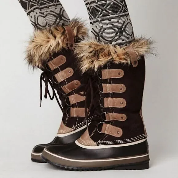 Sorel Joan Of Arctic 1540 Tall Faux Fur Cuff Winter Snow Duck Boots Woman's‎ 6