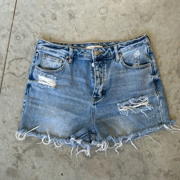 Pacsun High Rise Mom Cutoff Distressed Jean Shorts Size 27