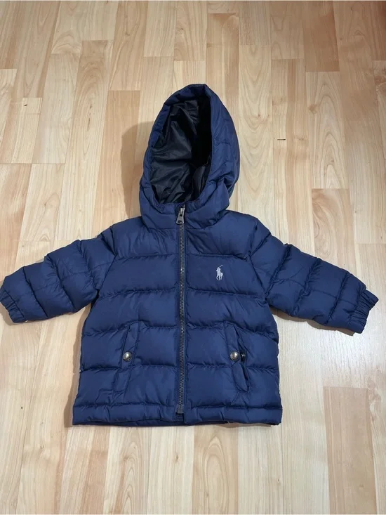 Ralph Lauren Kids Boys Navy Quilted Ripstop Down Jacket 12 months