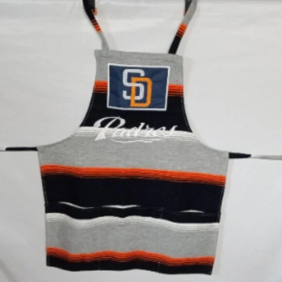 San Diego Padres Handmade Serape Cooking Apron - Gray/Orange