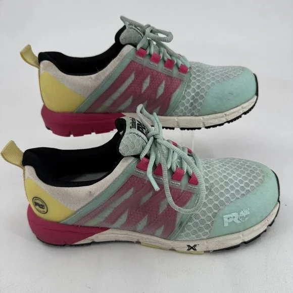 Timberland Pro Work Shoes Day One Radius WOMENS Multicolor Lace Up Comp Toe 8.5