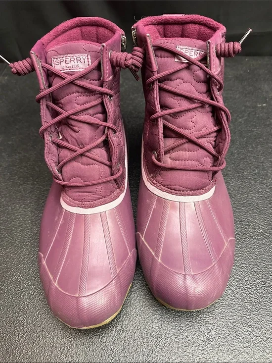 Sperry Saltwater duck boots  Plum Lace-Up Waterproof Winter Boot 11