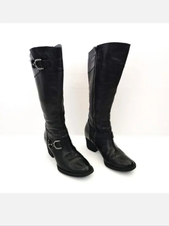 BORN Shaylee Tall Black Leather Boots