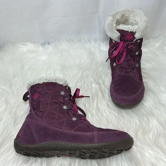 Columbia Powder Summit Quilted Waterproof Suede Lace Up Booties‎ Sz 10
