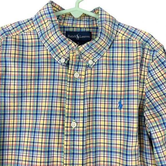 Ralph Lauren Button Shirt Boys 7 Preppy Oxford‎ Heritage Classic Essential Style
