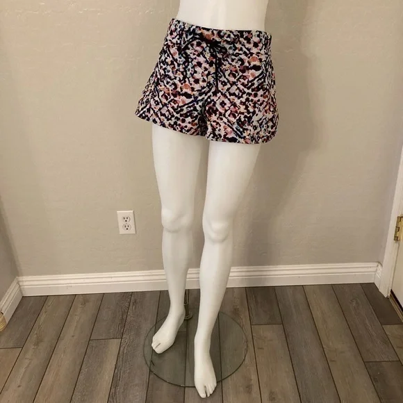 Athleta Multicolor Abstract Watercolor Print Athletic Shorts Size 4