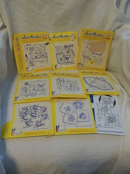 Aunt Martha's Hot Iron Transfers Lot of 9 New and Used
