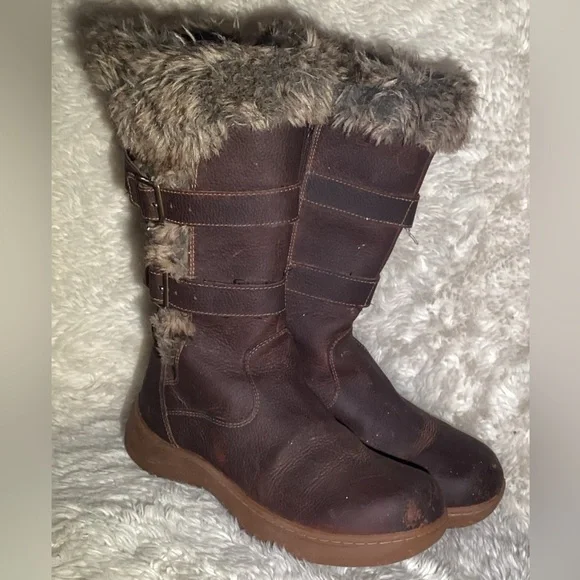 L.L. Bean Brown Winter Boots with Fur Trim