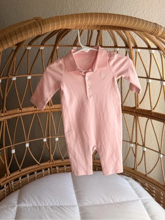 Ralph Lauren Pink Polo Romper One-Piece