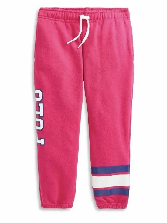 Ralph Lauren Hot Pink Fleece Joggers with Side Logo
