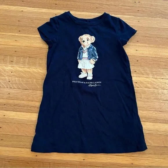 Polo Bear by Ralph Lauren navy short sleeve tee shirt dress
