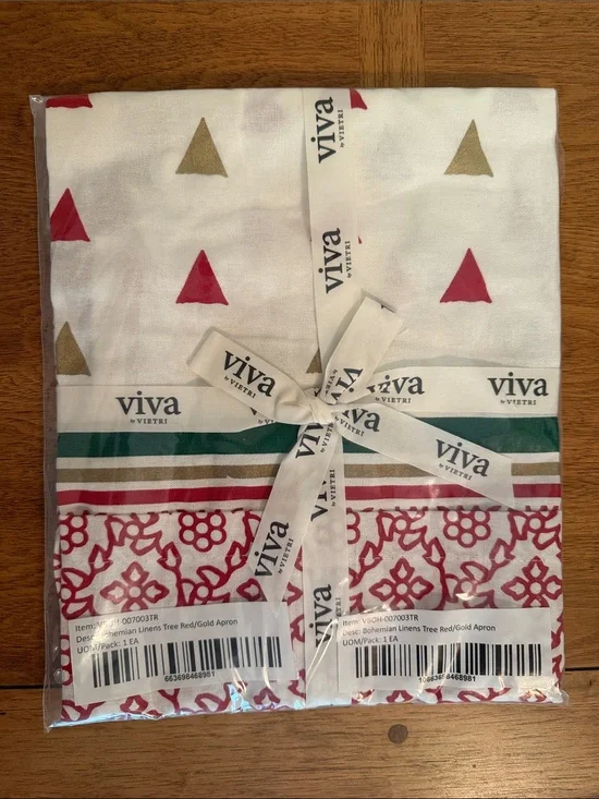 Viva by Vietri Red & Gold Holiday Tree Apron