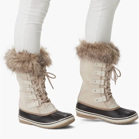 SOREL Women's Faux-Fur Trim Winter Lace-Up Boots - Fawn/Omega Taupe