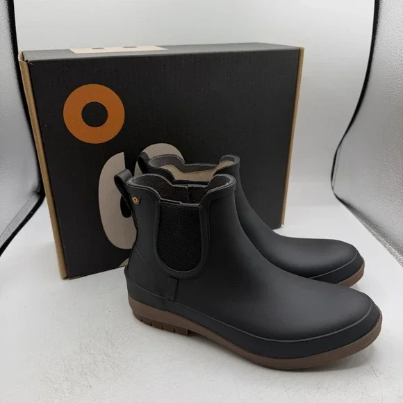 Bogs Amanda II Chelsea Boots Womens Sz 9 Black Waterproof Pull On 73480-001
