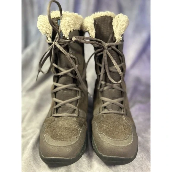 Columbia Women's Waterproof Faux Fur Quilted Brown Snow Boots US 9 BL1581-232