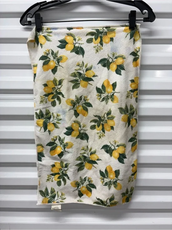 White Yellow Green Lemon Fruit Print Cotton Towel Soft Printed Rectangle 1-Piece