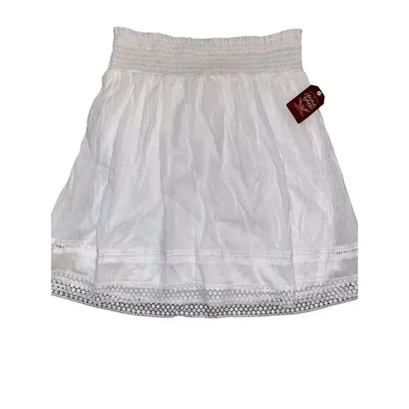 Faded Glory Skirt Size M Medium (8-10) White Flory‎ Short Skirt