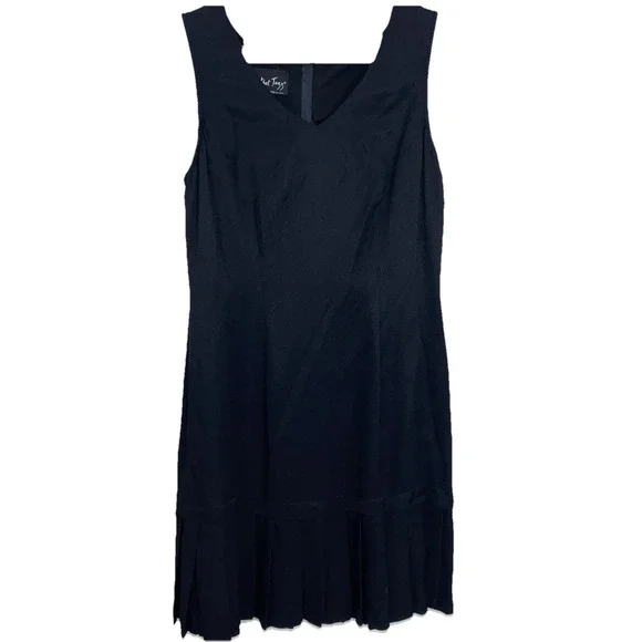 Vintage 90s All That Jazz Skater Dress Womens 7/8 Black Sheath‎ Pleated Hem