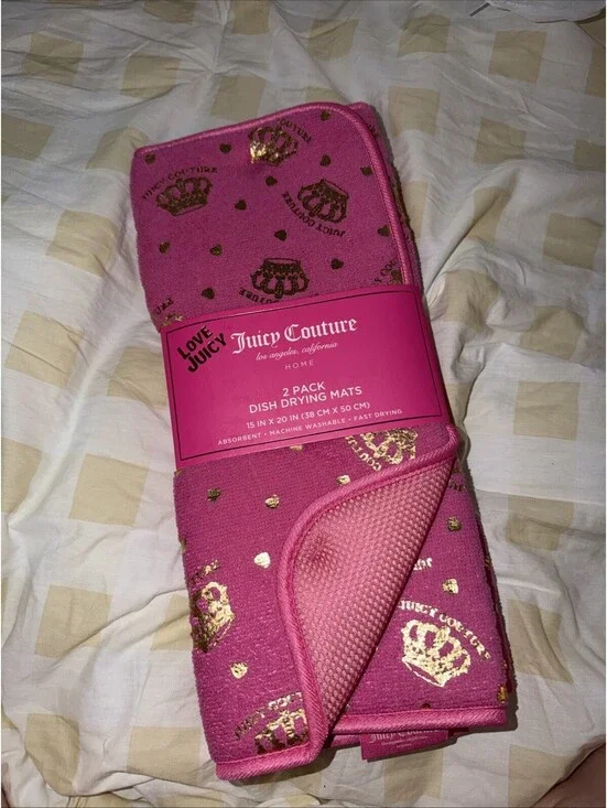 Juicy Couture 2 pack Drying Mats Pink 15