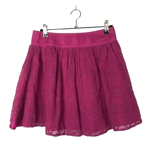 Free People Hot Pink Lace‎ Mini Skirt XS