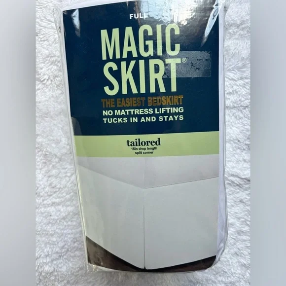 Full Magic Skirt The Easiest Bedskirt Tailored 15in Drop Length Split Corner