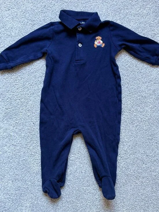 Ralph Lauren Navy Blue Footie Outfit Size 6months