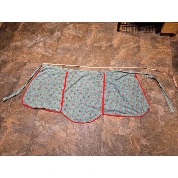 Vintage Half Apron Floral Cottage Core Granny Chic Homemaker Handmade
