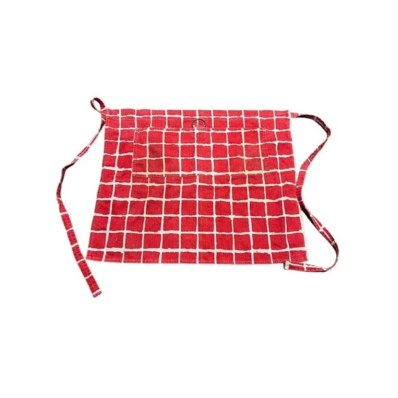 Vintage Crackers Red White Pizza Brick Apron Half Waist Tie Pockets D Ring