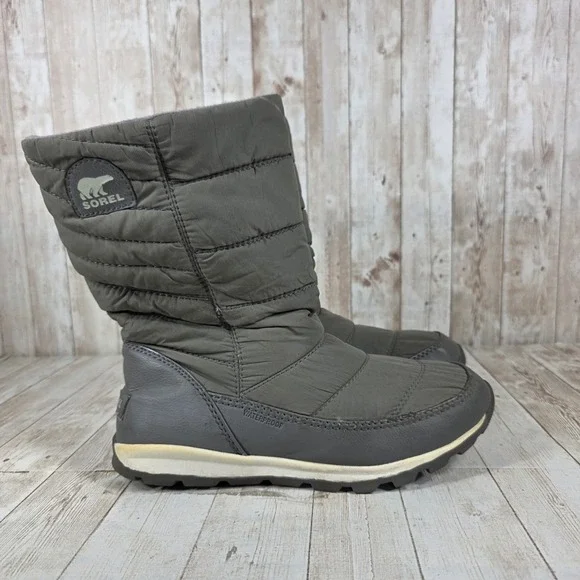 Sorel Women's Waterproof Puffer Snow Boots‎ Gray Size 7