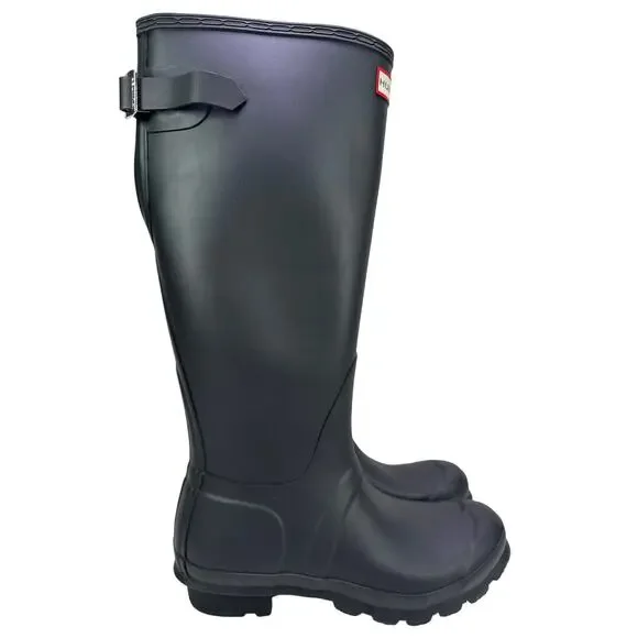 Hunter Original‎ Tall Rubber Rain Boots Womens 7 Black Adjust Buckle